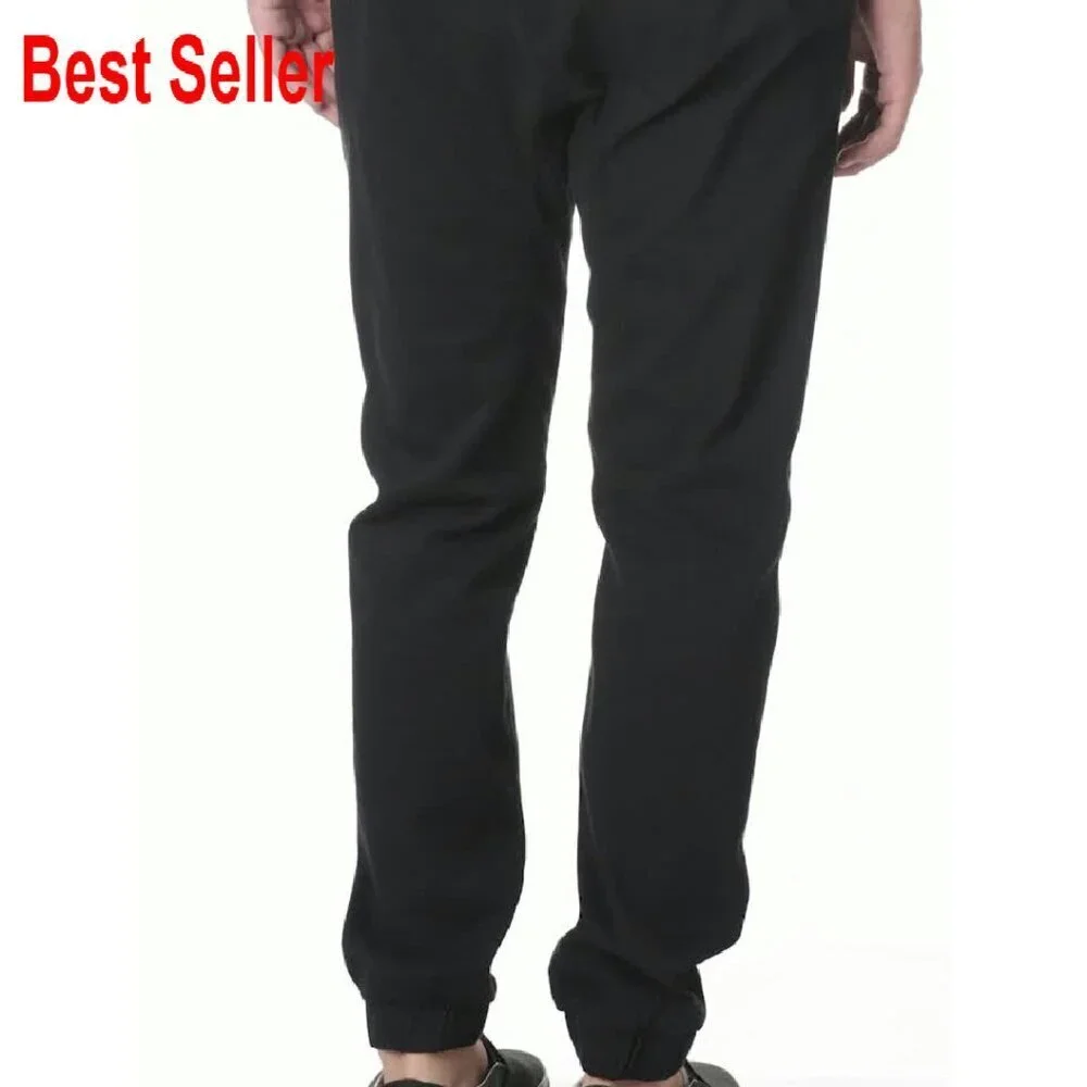 Classic Twill Jogger Pants Comfortable Stretch Fabric Straight Leg Casual